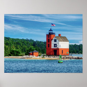 Round Island Lighthouse Poster