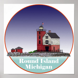 Round Island Lighthouse Poster