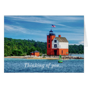 Round Island Lighthouse Thinking of you Notecard