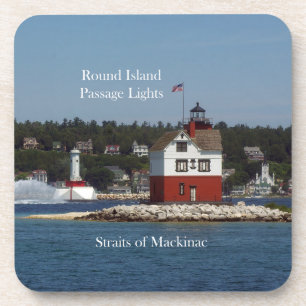 Round Island Passage Light 6 plastic coasters