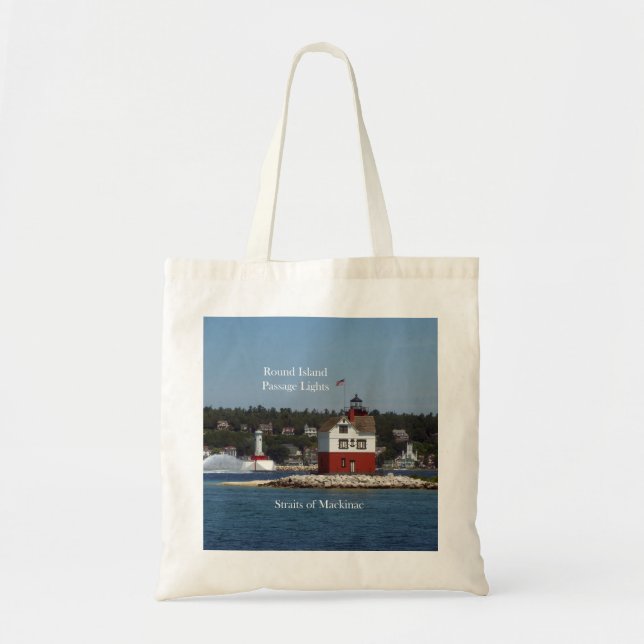 Round Island Passage Lights tote bag (Front)