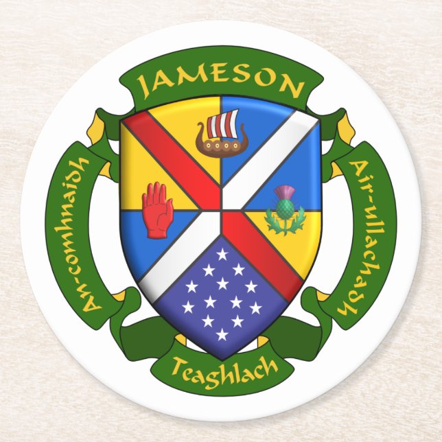 Round JamFam Coster-3 Paper Coaster (Front)