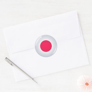 Round Japan Flag Stickers
