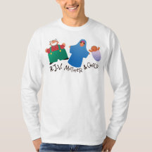 "Round John Virgin," Mother, & Child, Xmas Shirt