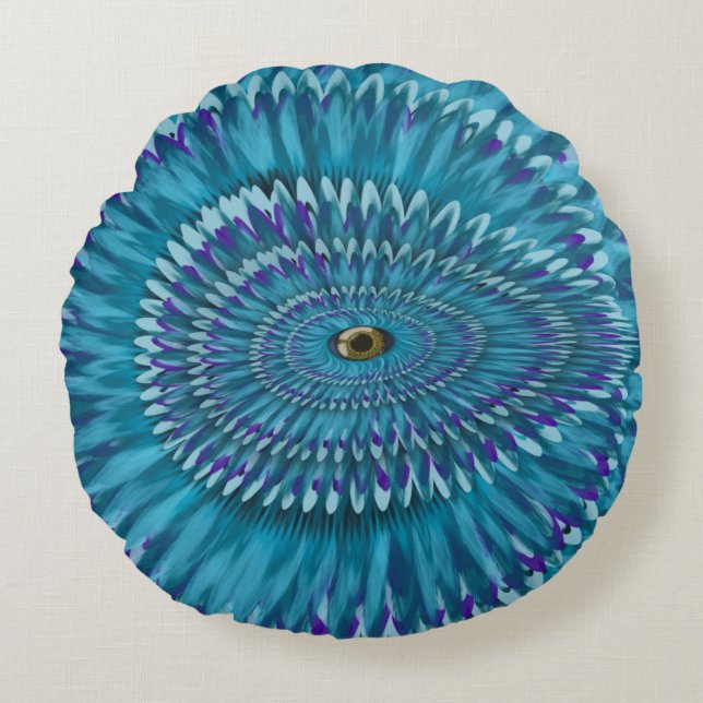 Round Jurassic EYE SEE YOU doodle  Round Cushion (Front)