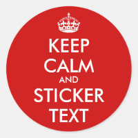 Round KeepCalm Stickers | Personalizable