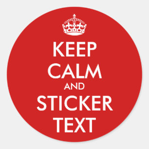 Round KeepCalm Stickers Personalizable