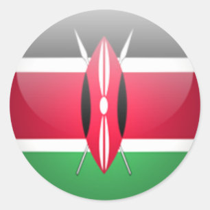 Round Kenya Flag Sticker