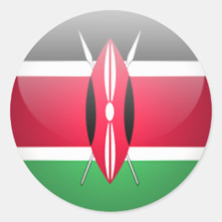 Round Kenya Flag Sticker