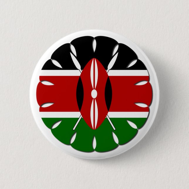 Round Kenyan Motif: A National Symbol 6 Cm Round Badge (Front)