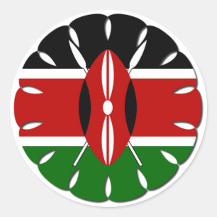 Round Kenyan Motif: A National Symbol Classic Round Sticker