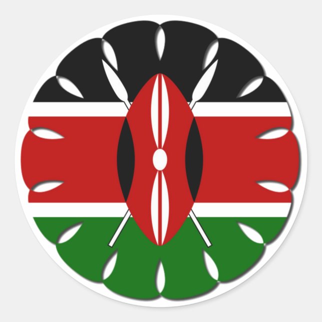 Round Kenyan Motif: A National Symbol Classic Round Sticker (Front)