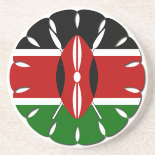 Round Kenyan Motif: A National Symbol Coaster