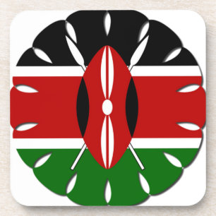 Round Kenyan Motif: A National Symbol Coaster
