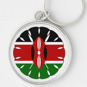 Round Kenyan Motif: A National Symbol Key Ring