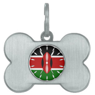 Round Kenyan Motif: A National Symbol Pet Name Tag