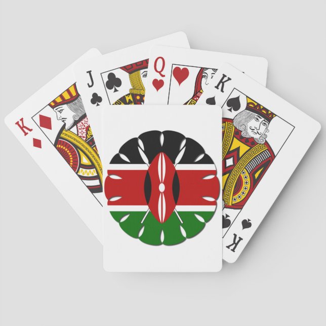 Round Kenyan Motif: A National Symbol Playing Cards (Back)