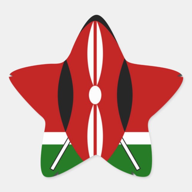 Round Kenyan Motif: A National Symbol Star Sticker (Front)