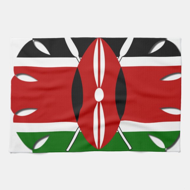 Round Kenyan Motif: A National Symbol Tea Towel (Horizontal)