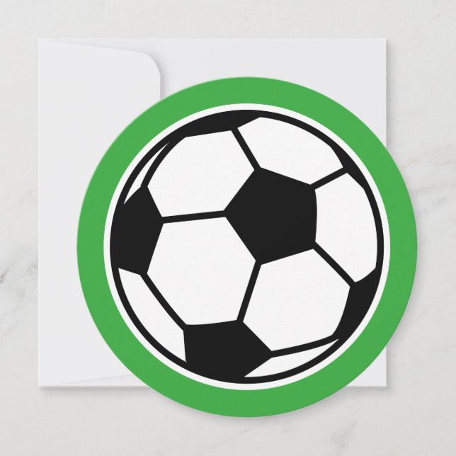 Round kids soccer Birthday party invitations (Front)