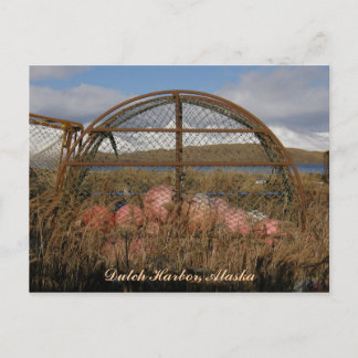 Round King Crab Crabpot, Dutch Harbour, Alaska Postcard