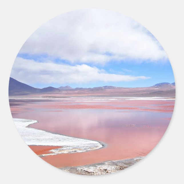 Round Laguna Colorada in Bolivia sticker (Front)
