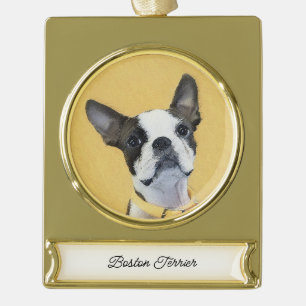 round-large gold plated banner ornament