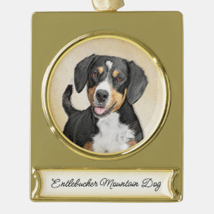 round-large gold plated banner ornament