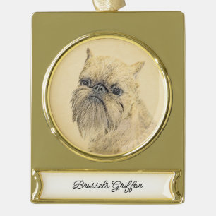 round-large gold plated banner ornament
