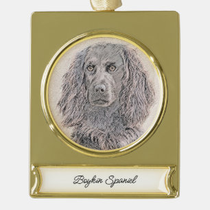 round-large gold plated banner ornament