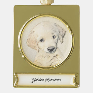 round-large gold plated banner ornament