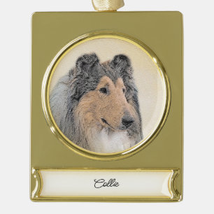 round-large gold plated banner ornament