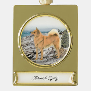round-large gold plated banner ornament