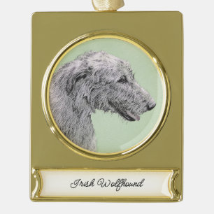 round-large gold plated banner ornament