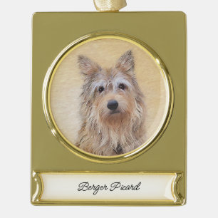 round-large gold plated banner ornament