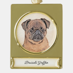 round-large gold plated banner ornament