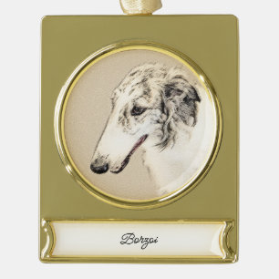 round-large gold plated banner ornament