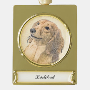 round-large gold plated banner ornament