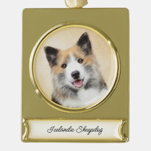 round-large gold plated banner ornament