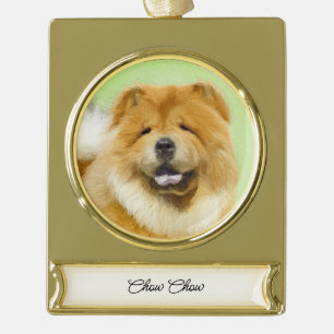 round-large gold plated banner ornament