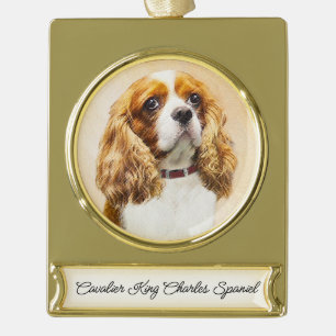 round-large gold plated banner ornament