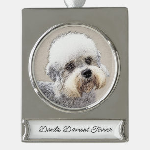 round-large silver plated banner ornament
