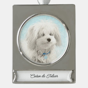 round-large silver plated banner ornament