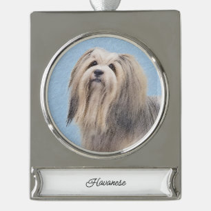 round-large silver plated banner ornament