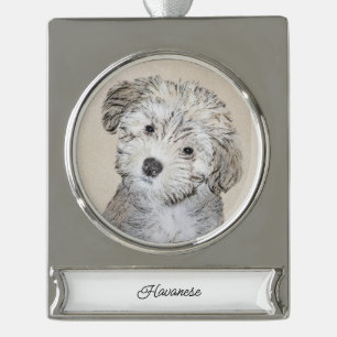 round-large silver plated banner ornament