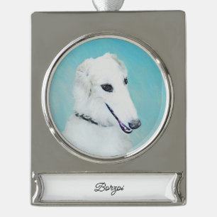 round-large silver plated banner ornament