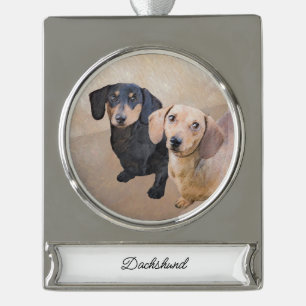 round-large silver plated banner ornament