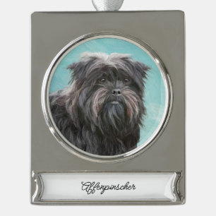 round-large silver plated banner ornament