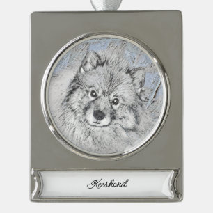 round-large silver plated banner ornament