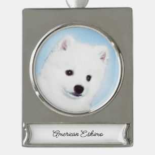 round-large silver plated banner ornament